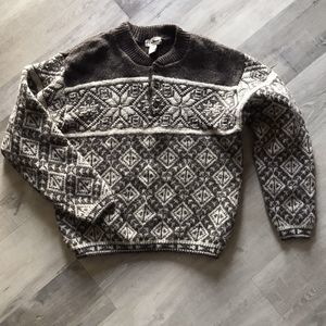 Men’s L. L. Bean Fair Isle Nordic 100% Pure Wool Made In Scotland Large Sweater